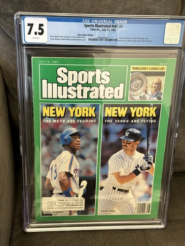 Sports Illustrated 1987 Darryl Strawberry Don Mattingly CGC 7.5 low pop