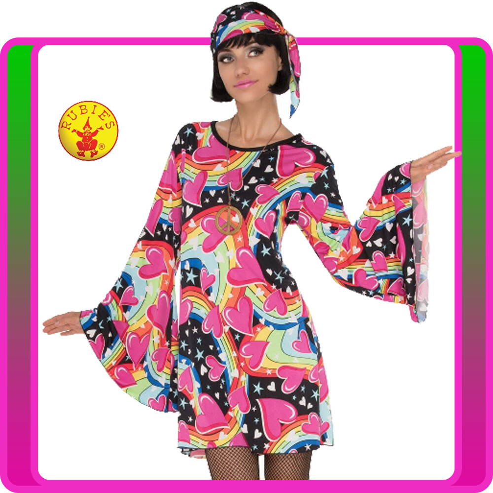 Amscan 5er-Set Niedliche Hippie-Knöpfe – 6,3 Cm, Bunte Flower-Power-Motive Mit Sicherheitsnadel