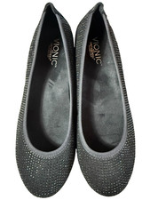 Vionic Spark Willow Black Rhinestone Ballet Flats Women's 7.5 Orthaheel Support