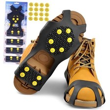  Ice Cleats for Boots Shoes, Snow Small(Women(5-7)/Men(3-5) for Child 4 Pairs