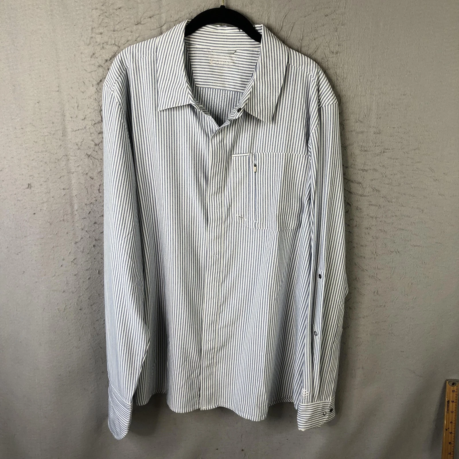 Coolibar Shirt Mens XL Blue White Stripe Long Sleeve UPF 50+ Snap Sun Protection
Opens in a new wind