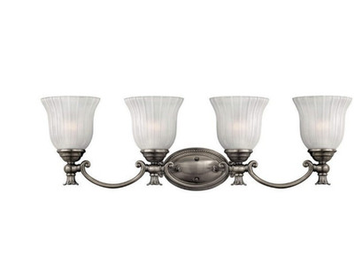 hinkley 5584pl 4LT bathroom vanity fixture in a nickel