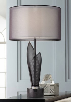 Sasha Modern Industrial Table Lamp 31 1/2'' Tall Black Metal Bedroom Living Room