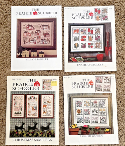 Lot of 4 Vintage Prairie Schooler Cross Stitch Patterns Charts 15, 35, 39, 63