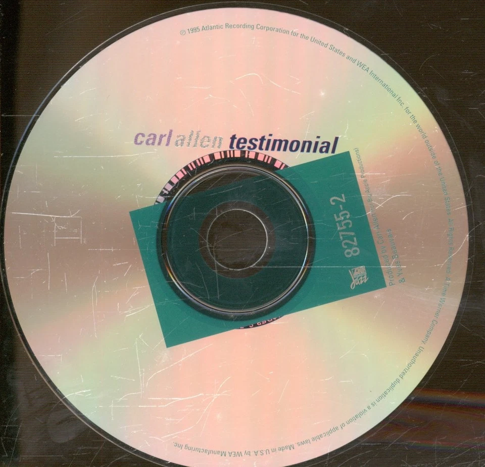 Carl Allen Testimonial CD USA Atlantic 1995 CD. Issue with no barcode on reverse - Bild 3 von 3