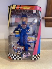 Barbie NASCAR 50th Anniversary Collector Edition Doll In Racing Outfit Helmet