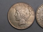 2-US Silver Dollars 1921-s Morgan & 1925 Peace. #1 w — photo 2
