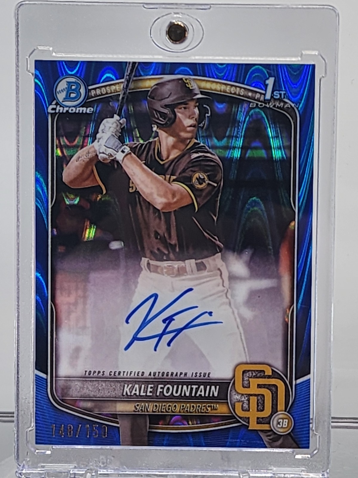 2025 Bowman Chrome Kale Fountain Auto Blue RayWave Refractor 1st /150