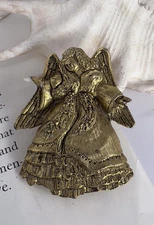 Vintage RR Guardian Angel Gold Tone Brooch Pin AS IS Costume Jewelry 😇