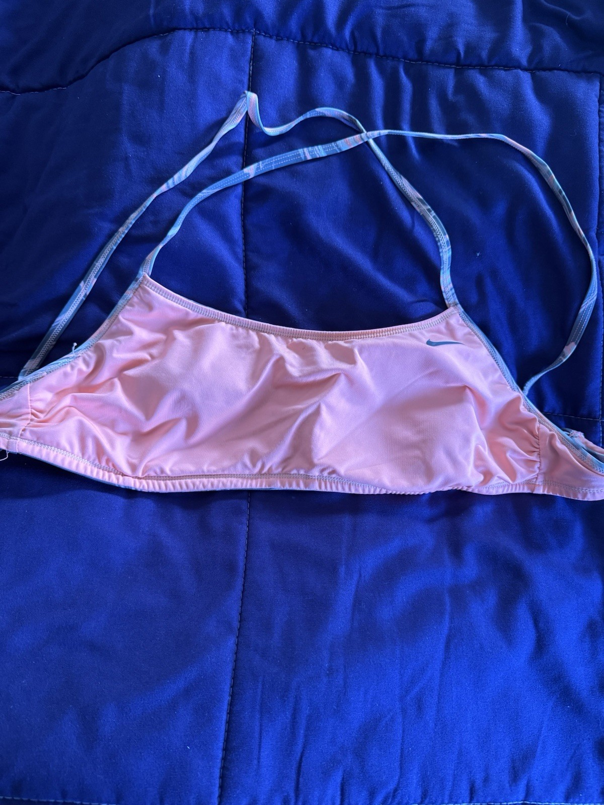 Nike Abstract 2-Piece Halter Bikini Top & Boyshort Bottom Set Gray Pink M