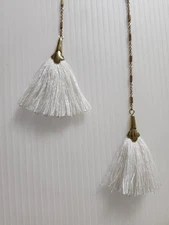 Kevia Style White Tassel Pendant Fringe Long Necklace