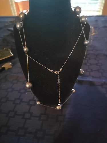 VETEMENTS Collana di perline tono argento