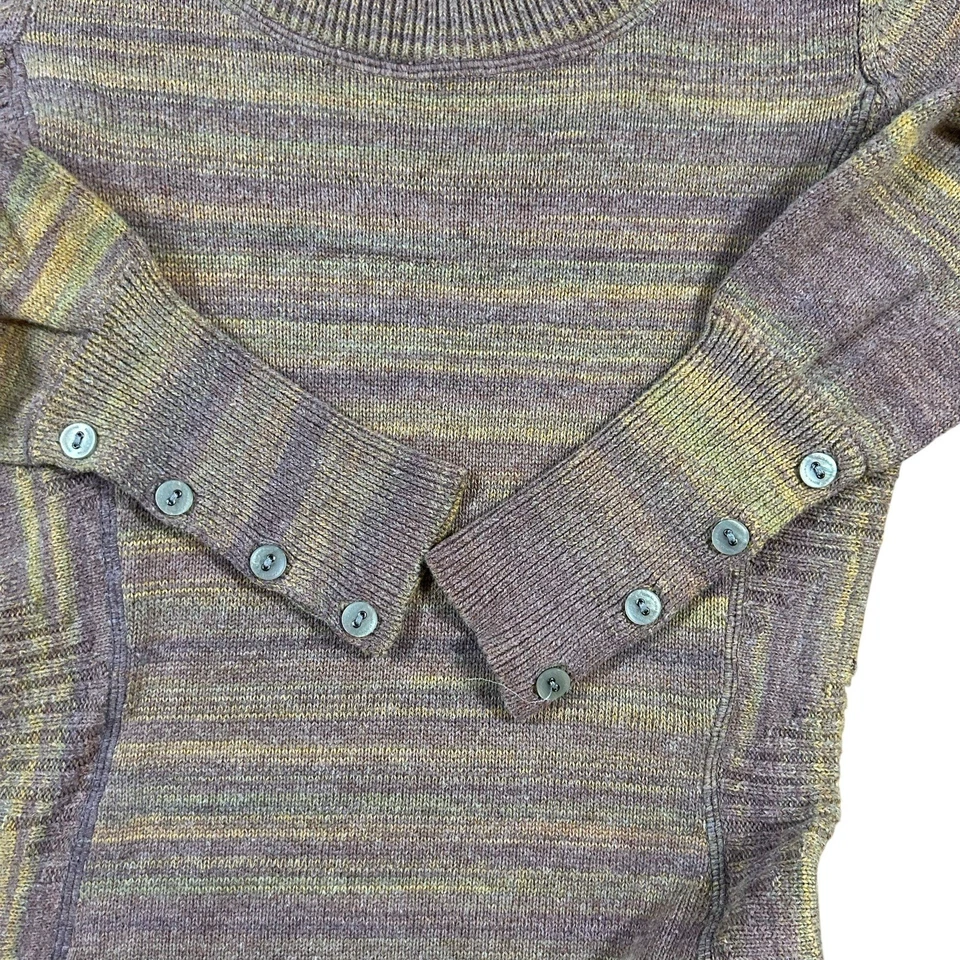Suéter Royal Robbins Mujer XS Cuello Redondo Colorido Ajustado Botón Muñeca Foto 3 de 4