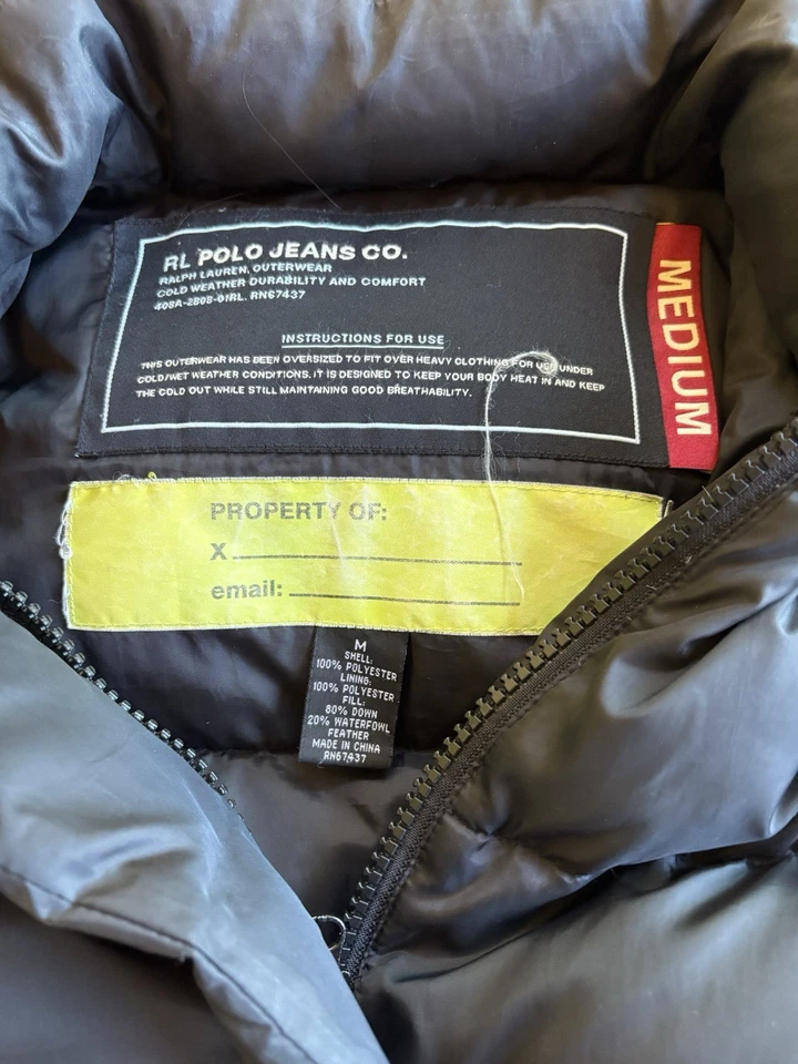 Chaqueta de plumón Polo Jeans Co Ralph Lauren talla mediana negra para hombre Foto 4 de 4