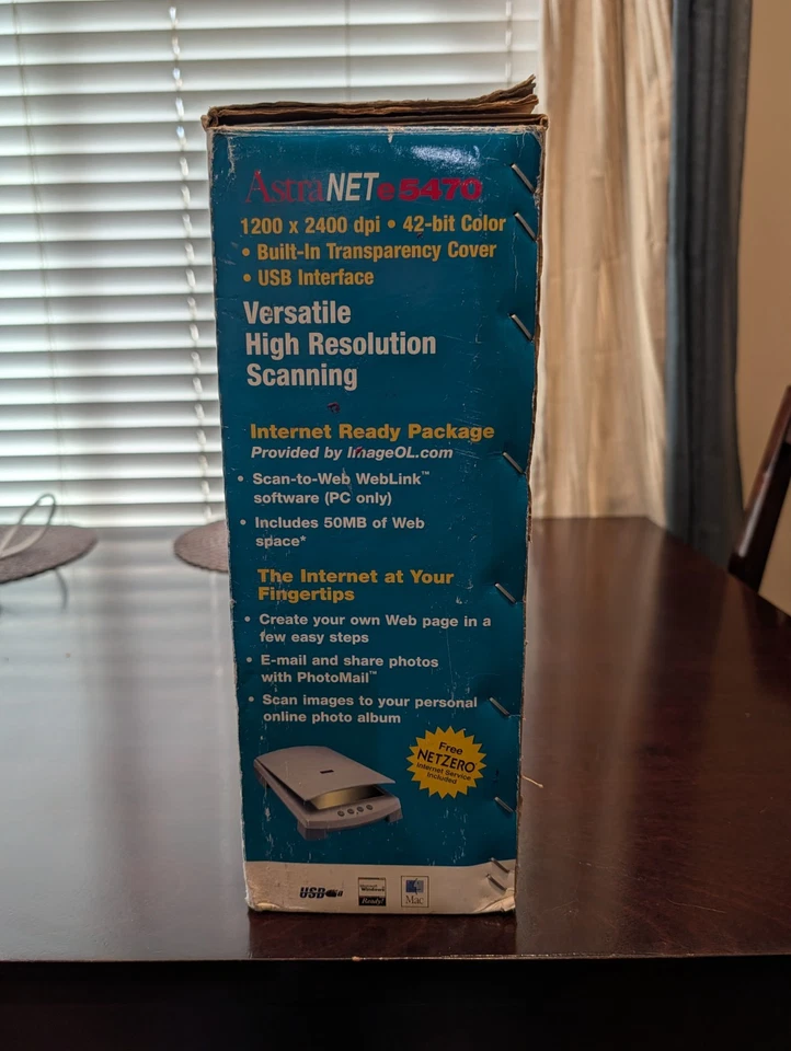 Escáner Umax Astra Net E5470 vintage encendido no probado más con caja. Foto 4 de 4