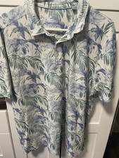 Tommy Bahama Polo Men XL Palm Tree Print Shirt Short Sleeve IslandZone Vacation