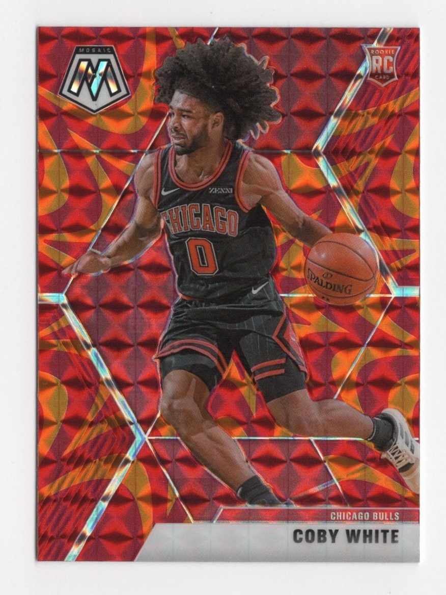 Coby White RC 2019-20 Mosaic #211 Reactive Orange Prizm Parallel Chicago Bulls