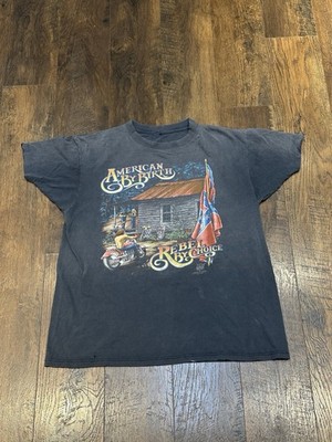Vintage 1993 3D Emblem CMJ American By Birth, Rebel By Choice Tshirt READ