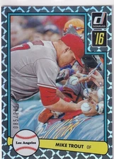 MIKE TROUT /299 DONRUSS 1982 82 DESIGN HOLOMETRIC ANGELS #D82-1 2016 16 PANINI