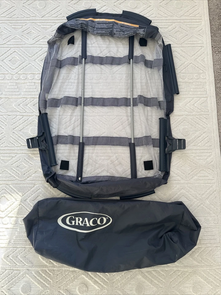 Graco Pack N Play Playpen Clip On Mesh Bassinet Insert & Poles CURVED - Image 2 of 4