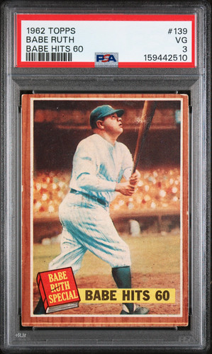 1962 Topps Babe Ruth #139 Babe Hits 60 PSA 3