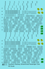 K4 HO Scale Decals Southern Railway Streamlined Passenger Car Black