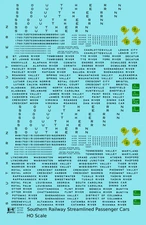 K4 HO Scale Decals Southern Railway Streamlined Passenger Car Black