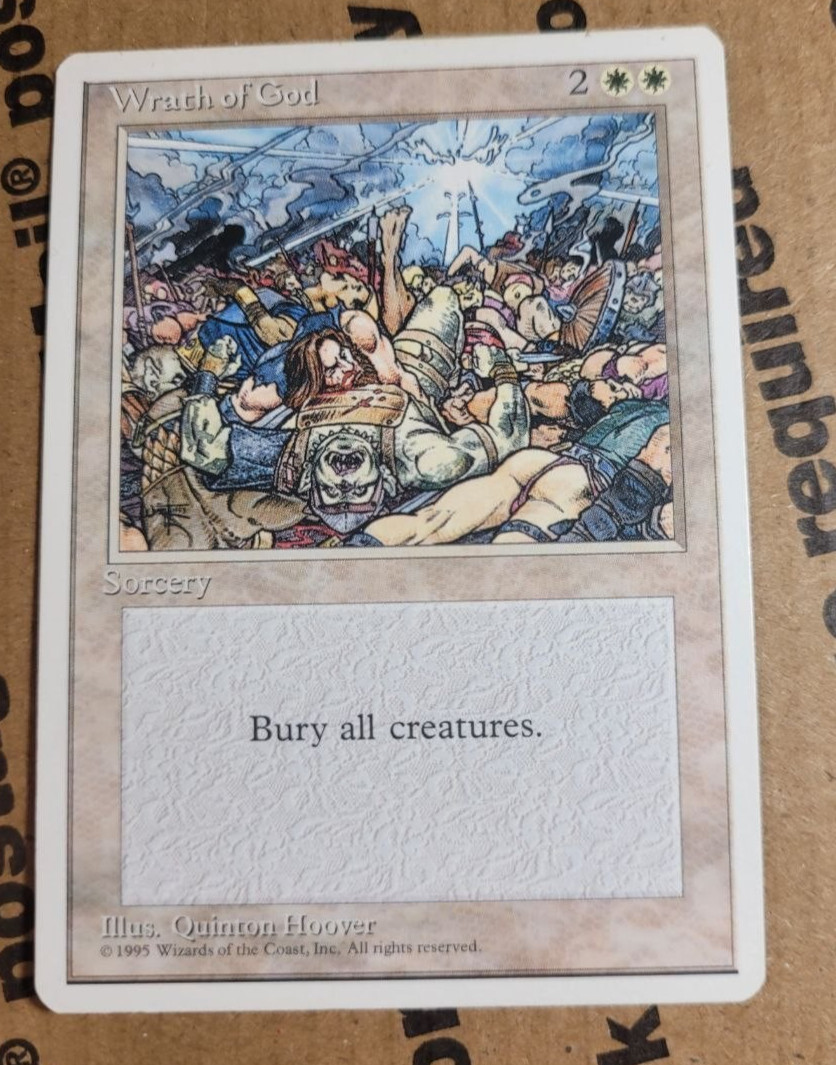 MTG - Wrath of God Classic Art (LP) 4th Edition Vintage 1995 Magic the Gathering
