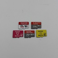 Lot Of 5 Micro SD XC Cards 256GB Mixed Brands Tested and Wiped