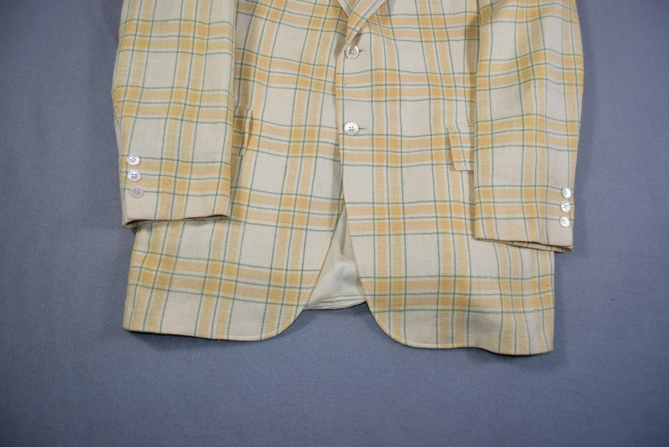 Винтажный Leisure костюм куртка мужская 40 L желтый клетку Lord Taylor Blazer рокабилли - Изображение 2 из 4