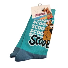 Scooby Doo Men Sock Size 10-13 Crew Socks Turquoise Bioworld