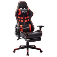 Gaming-Stuhl Mit FußStüTze Schwarz Und Rot Kunstleder