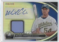 2013 Bowman Platinum Relic Blue Refractor 56/199 Michael Choice #AR-MC Auto 0a2