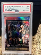Panini 2025 Caitlin Clark Chronicled Red Blue Holo /99  #38 PSA 9 Indiana Fever