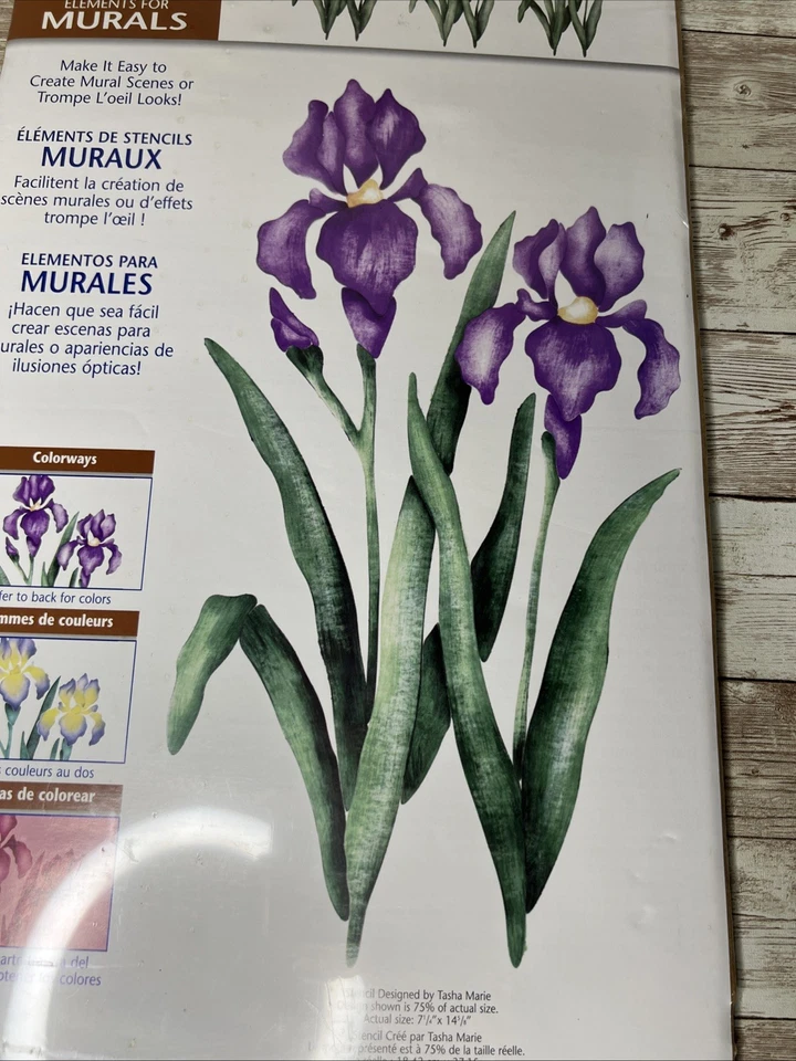 Vintage Plaid Stencil Decor Elements for Mural Stencil Iris Pattern #26872 - Image 4 of 4