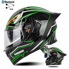 DOT Bluetooth Modular Flip Up Motorcycle Helmets Crash Motorbike Helmet Soman