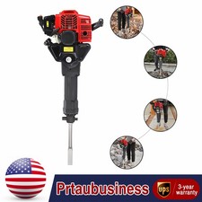 55J Gasoline?Powered Demolition Jack Hammer Concrete Breaker w/ 2 Chisel Bits