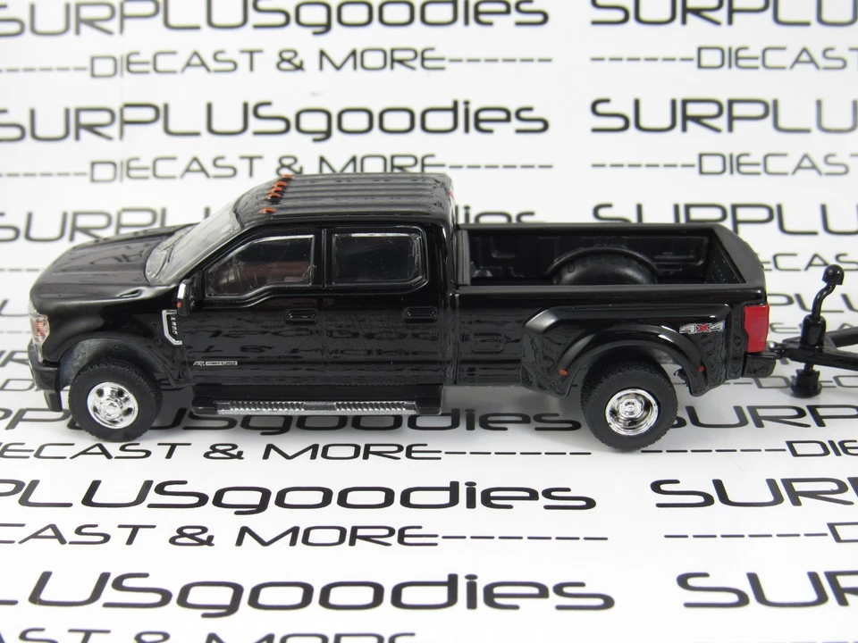 Greenlight Black 2022 FORD F350 PLATINUM Dually & 2024 MUSTANG GT w/Trailer Set - Image 3 of 4