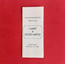 Rolex "I Want A Good Watch" Suggested Retail Price List 1980 USA Booklet