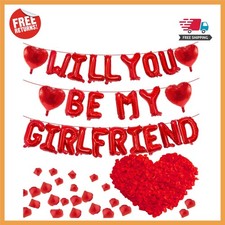 16 Inches Red 'WILL YOU BE MY GIRLFRIEND' Proposal Letter Balloons with Heart-Sh