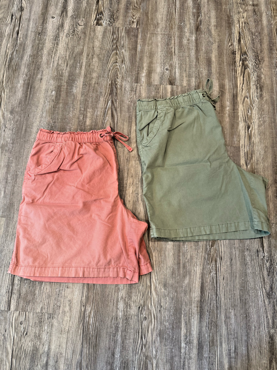 Sonoma Goods For Life Womens Size XL Pull-On Shorts Drawstring Shorts Pink Green