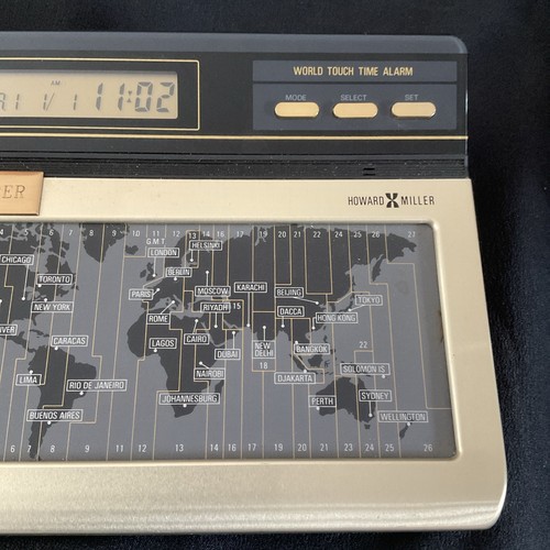 Howard Miller World Touch Time Alarm Desk Quartz Clock Mid Century Modern MCM - Picture 6 of 7
