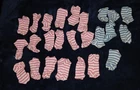 25 Vintage 1960s Barbie Doll Clone Blue Pink & White Zebra Stripe Swimsuit Spain