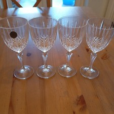 4 no   FRENCH FINE CRYSTAL WHITE WINE GLASSES 