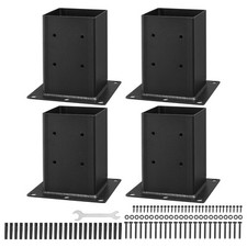 4 Pack 6x6 Post Base Brackets Inner Size 5.6x5.6 inch Wood Fence Post Anchor