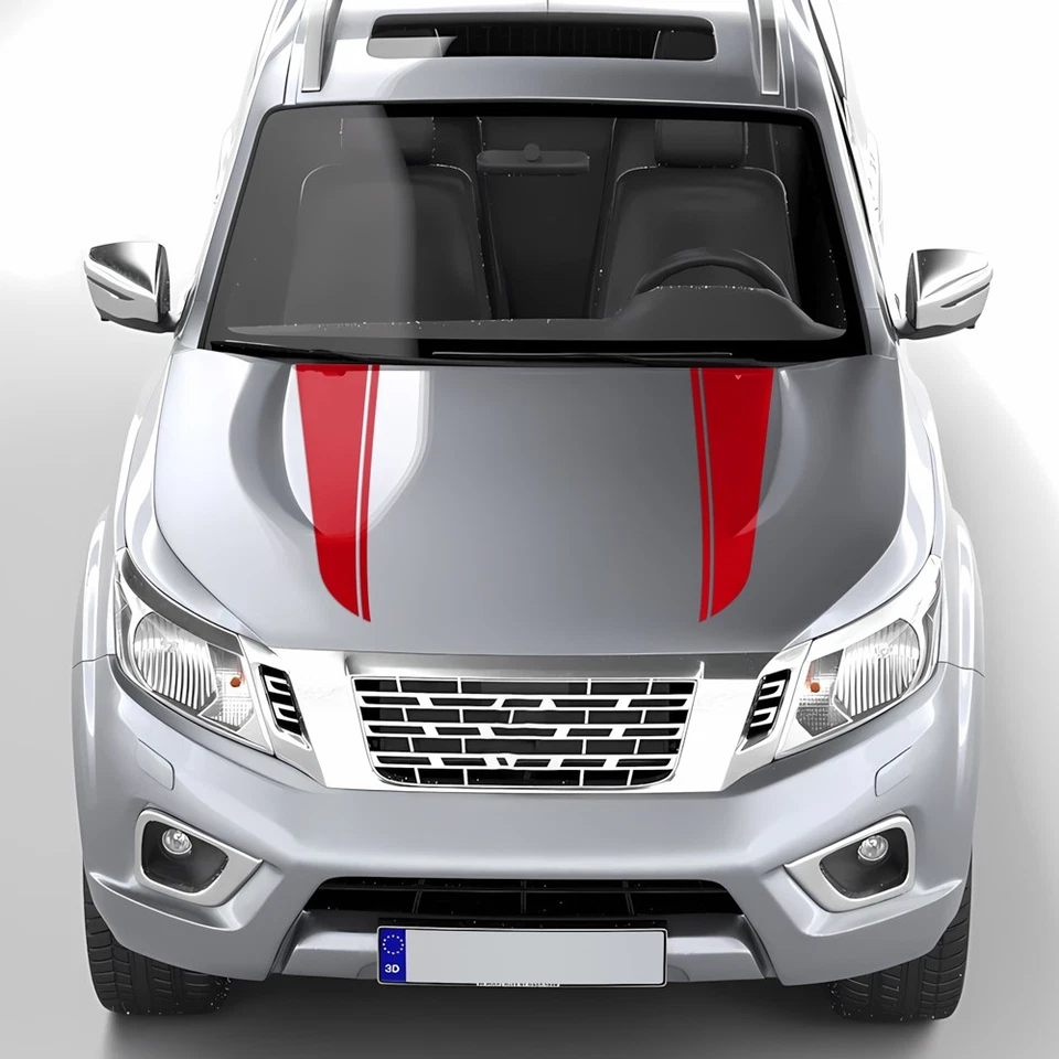 Car Hood Bonnet Stripes Decals for Nissan Frontier Navara All Generations NP300 - Изображение 4 из 4