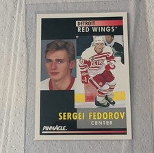 Pinnacle 1991-92 Sergei Fedorov #157 Detroit Red Wings Rookie NHL Card. rookie card picture