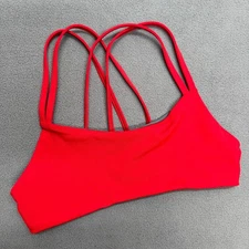 Jolyn Fendrick Bikini Top Womens M Red Sporty Cross Back Strappy