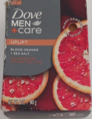 Dove Men+Care Uplift Cleansing Bar Blood Orange Sea Salt Plant-Based 5 oz