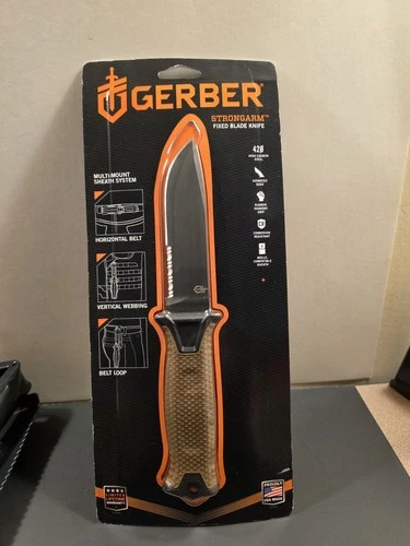 Gerber StrongArm Fixed-Blade Knife & Sheath - Coyote Brown